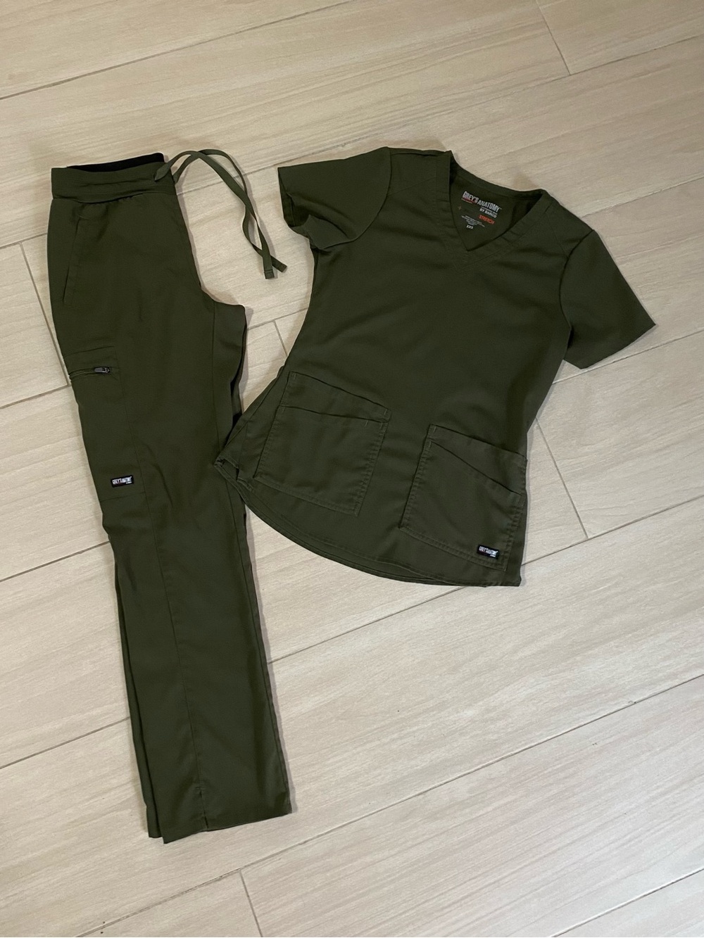 Grey's Anatomy Olive Green Straight Leg Scrub Set